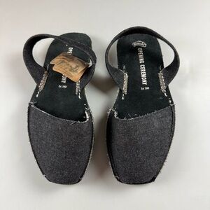 Opening Ceremony x Riudavets Avarca Denim Slingback Espadrilles Black US 10